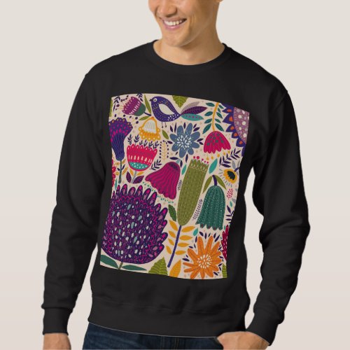 Tropical garden spring pattern collection sweatshirt