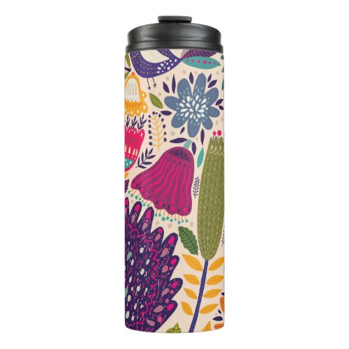 Tropical garden spring pattern collection thermal tumbler