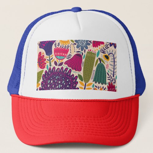 Tropical garden spring pattern collection trucker hat
