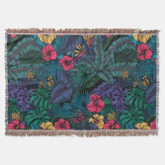 Tropical garden throw blanket (Front)