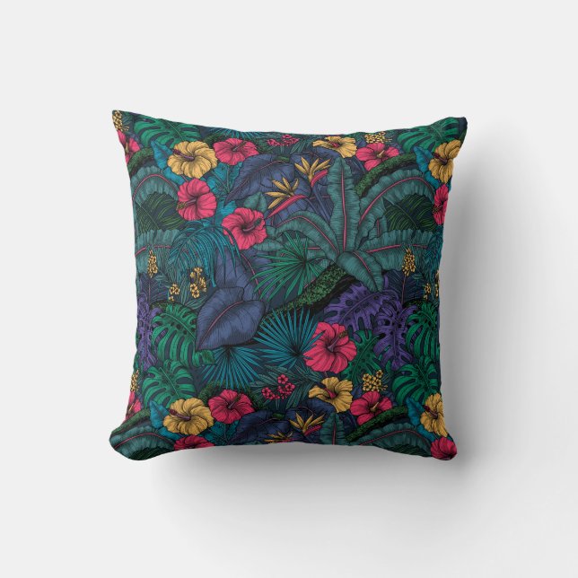 Tropical garden throw pillow (Front)