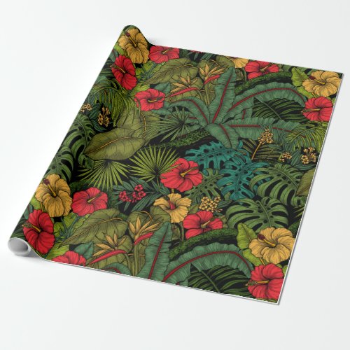 Tropical garden wrapping paper