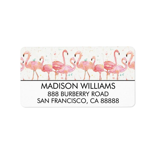 Tropical | Gathering of Flamingos Label (Front)