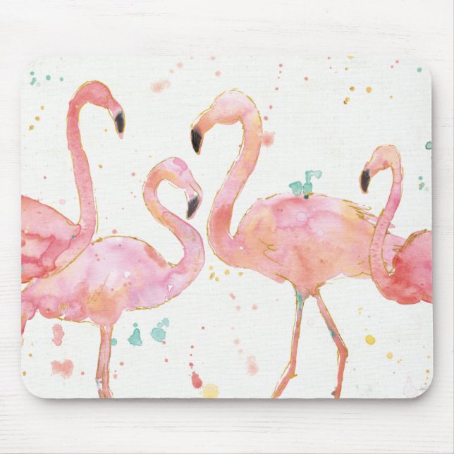 Tropical | Gathering of Flamingos Mouse Pad (Front)