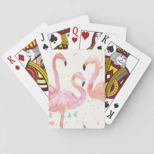 Tropical  Gathering of Flamingos Playing Cards