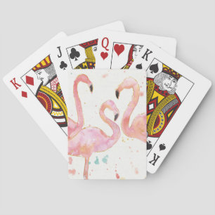 Tropical   Gathering of Flamingos Poker Cards