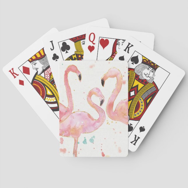 Tropical | Gathering of Flamingos Poker Cards (Back)