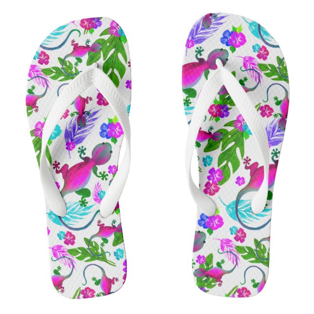 Tropical Geckos Flip Flops (Footbed)