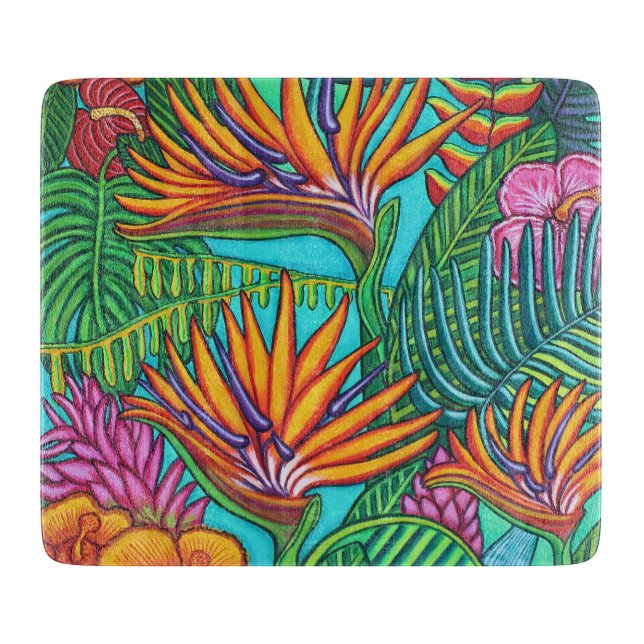 Tropical Gems Glass Cutting Board (Front)
