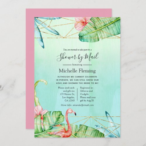 Tropical Geometric Bridal or Baby Shower by Mail Invitation