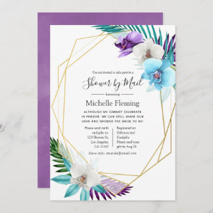 Tropical Geometric Bridal or Baby Shower by Mail Invitation