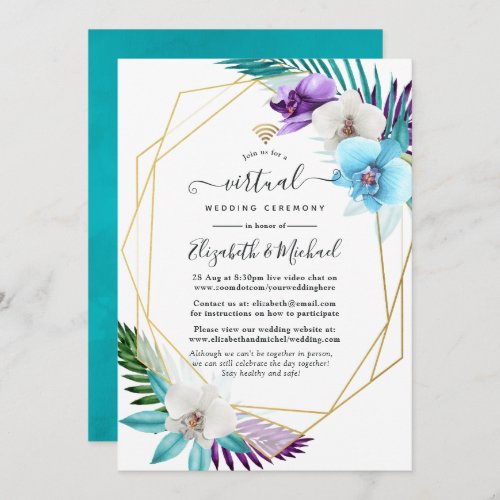 Tropical Geometric Online Virtual Wedding Invitation