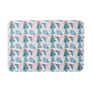 Tropical Geometric Pattern Bathroom Mat