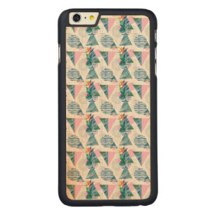 Tropical Geometric Pattern Carved Maple iPhone 6 Plus Case