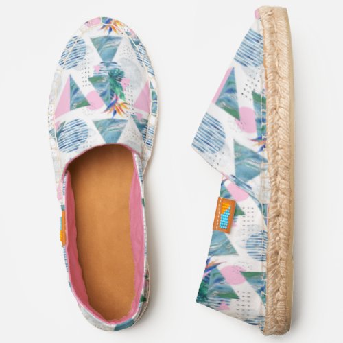 Tropical Geometric Pattern Espadrilles