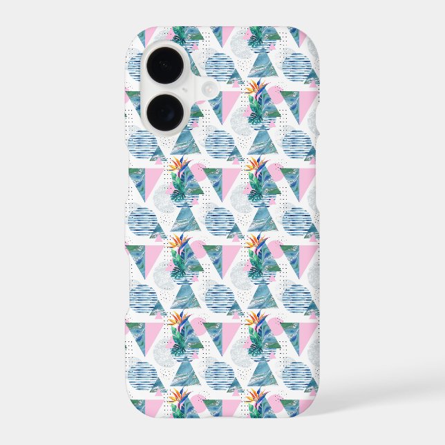 Tropical Geometric Pattern Iphone Case (Back)