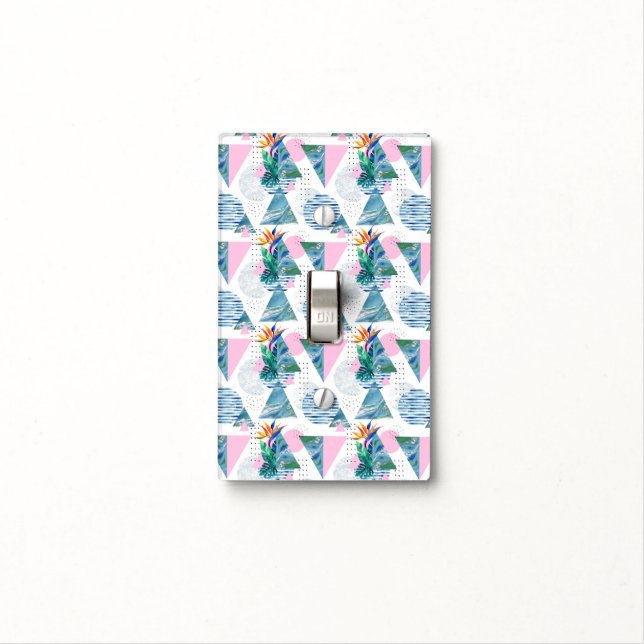 Tropical Geometric Pattern Light Switch Cover (In Situ)