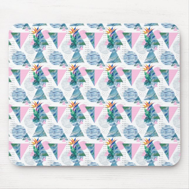 Tropical Geometric Pattern Mouse Pad (Front)