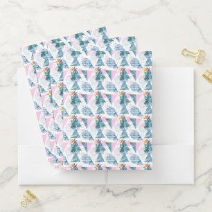 Tropical Geometric Pattern Pocket Folder