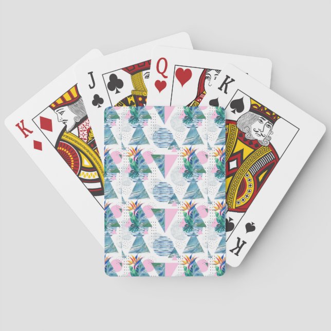 Tropical Geometric Pattern Poker Cards (Back)