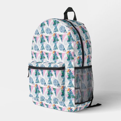 Tropical Geometric Pattern Printed Backpack