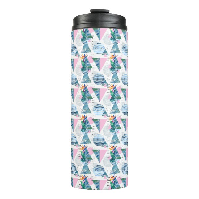 Tropical Geometric Pattern Thermal Tumbler (Front)