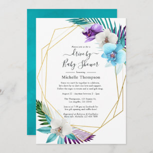 Tropical Geometric Summer Drive By Shower Invitation