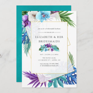 Tropical Geometric Wedding Bridesmaids Luncheon Invitation