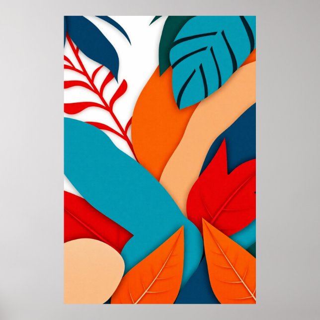 Tropical Geometry: Bold & Vibrant Digital Collage Poster (Front)
