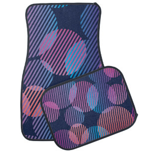 Tropical Geometry: Violet & Pink Night Design Car Floor Mat