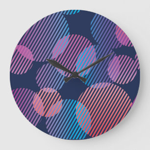 Tropical Geometry: Violet & Pink Night Design Large Clock