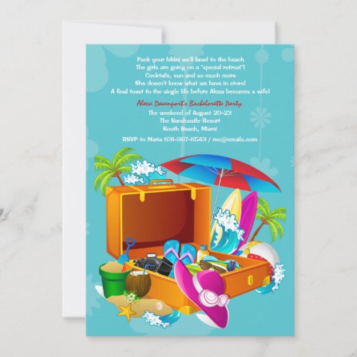 Tropical Get_Away Bachelorette Party Invitation