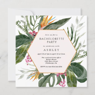 Tropical Getaway Bachelorette Party Invitation