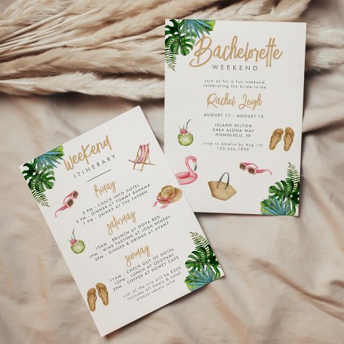 Tropical Getaway Bachelorette Weekend Invitation