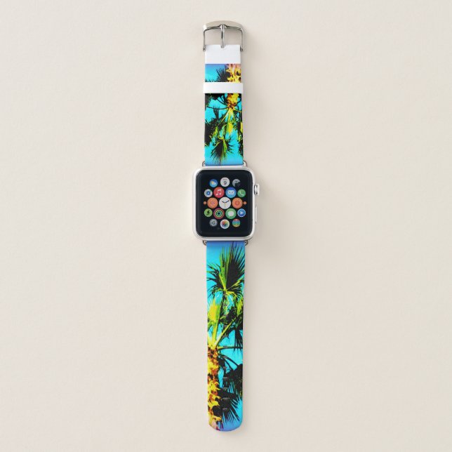 Tropical Getaway Palm Trees Natural Beauty Apple Watch Band (Front)