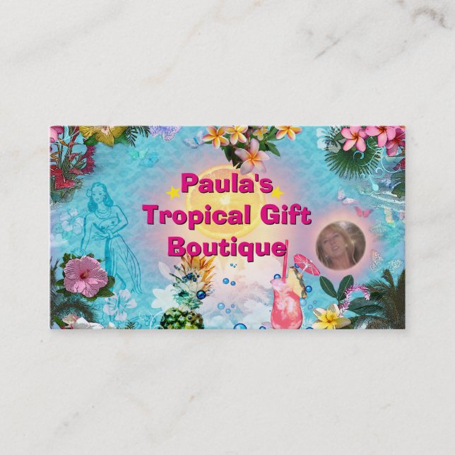 Tropical Gift Boutique Business Card (Front)