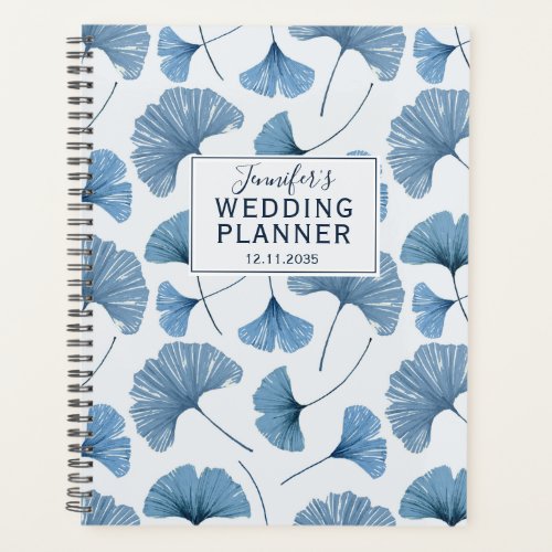 Tropical Ginkgo Foliage Dusty Blue Wedding Planner