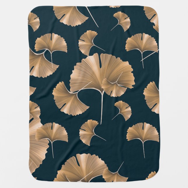 Tropical ginko palm leaves, Hawaiian pattern. Baby Blanket (Front)