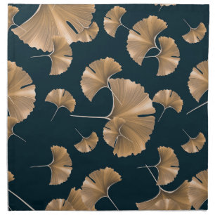 Tropical ginko palm leaves, Hawaiian pattern. Cloth Napkin