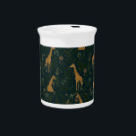 Tropical Giraffe Hangout Beverage Pitcher<br><div class="desc">A serene jungle scene featuring chill giraffes hanging out among lush tropical greenery. Not quite their natural habitat,  but a dreamier one.</div>