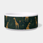 Tropical Giraffe Hangout Pet Bowl<br><div class="desc">A serene jungle scene featuring chill giraffes hanging out among lush tropical greenery. Not quite their natural habitat,  but a dreamier one.</div>
