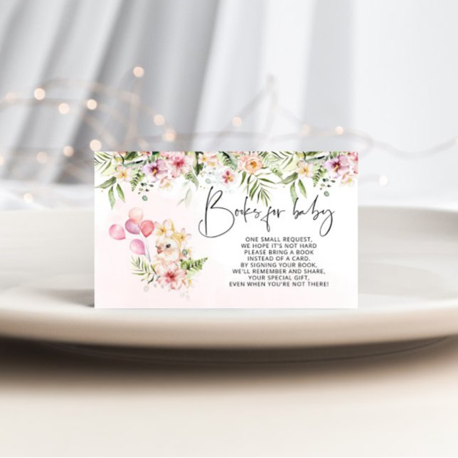 Tropical girl safari books for baby ticket enclosure card (Creator Uploaded)