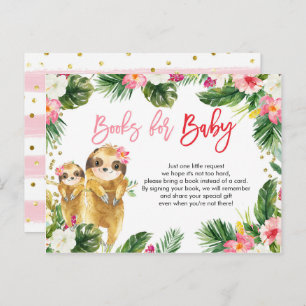 Tropical Girl Sloth Books for Baby Card