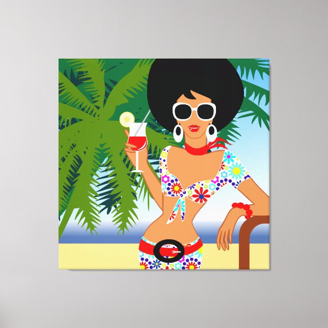 Tropical Girl  Wrapped Canvas Print (Front)