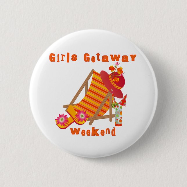 Tropical Girls Getaway Weekend Button (Front)