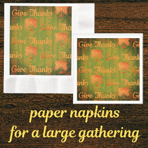 Tropical Give Thanks Thanksgiving Palm  Napkins