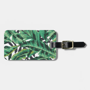 Tropical Glam Banana Leaf Pattern Luggage Tag
