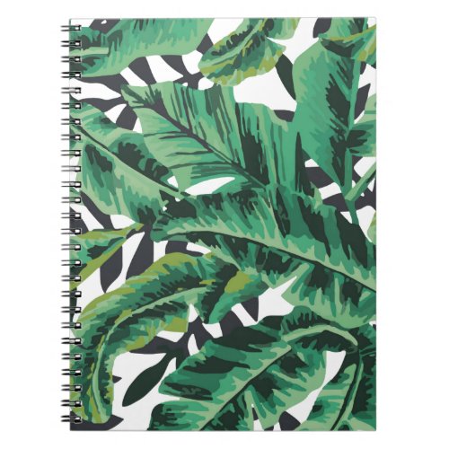 Tropical Glam Banana Leaf Pattern Notebook