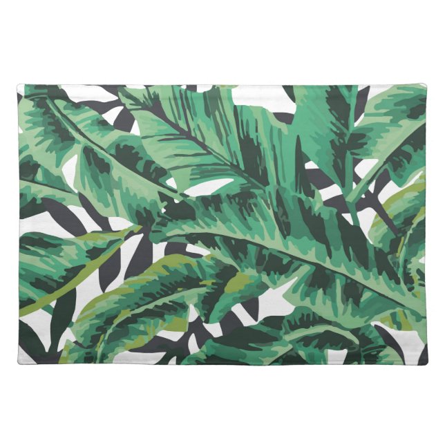 Tropical Glam Banana Leaf Pattern Placemat (Front)
