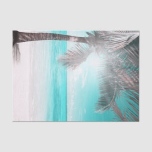 Tropical Glam Pink Aqua Blue Beach Palm Sweet 16 Tissue Paper